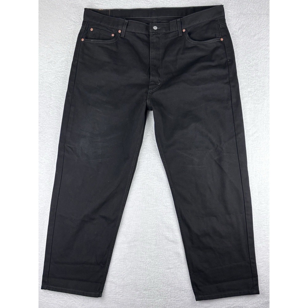 Levi's 550 Denim Jeans Mens Black Dark Wash Straight Leg Jeans Size 44x30